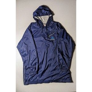 Vintage Adidas Mens Large Spell Out Lined Hooded Windbreaker Jacket Blue XL